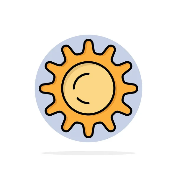太阳， 天， 光抽象圆 背景 平面颜色图标 — 图库矢量图片