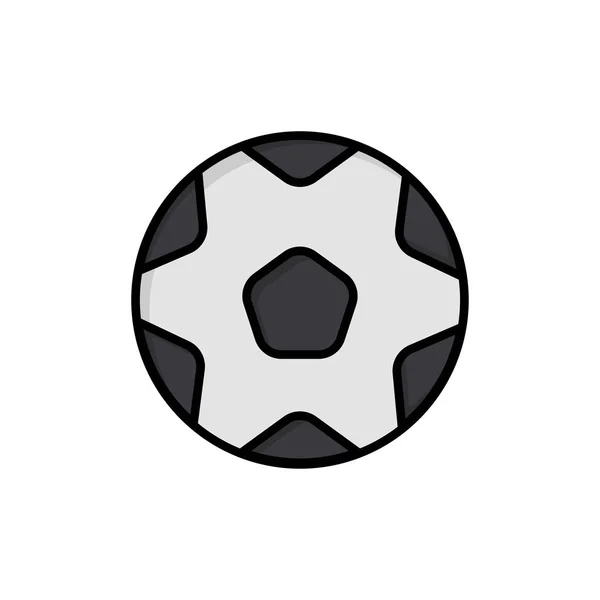 Voetbal, bal, sport, voetbal platte kleur pictogram. Vector icoon verbod — Stockvector