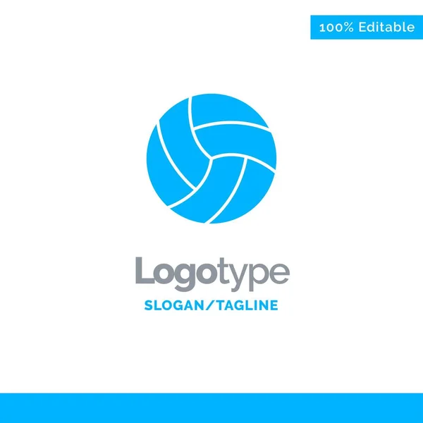 Ball, Volley, Volleyball, Sport Blue Solid Logo Template. Place
