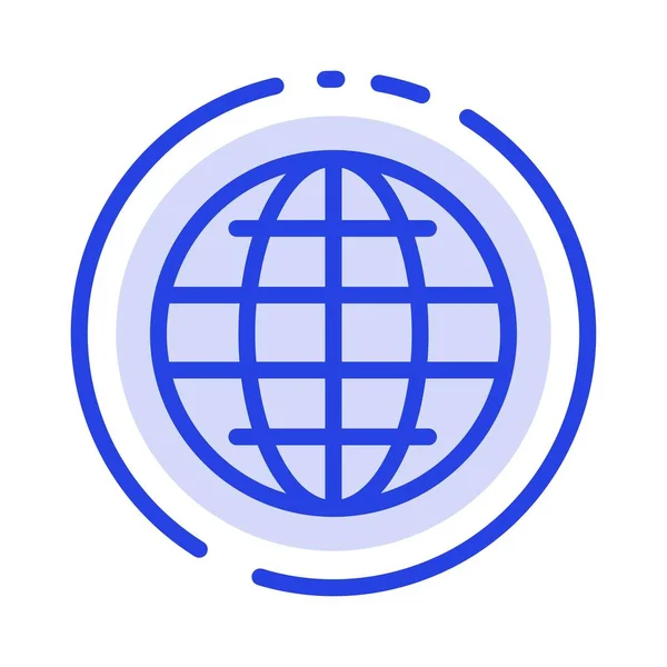 Mundo, Globo, Internet, Segurança Blue Dotted Line Icon — Vetor de Stock