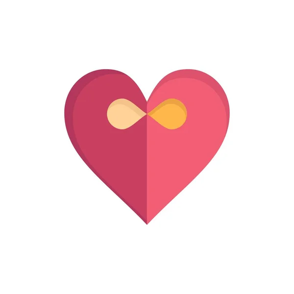 Srdce, dar, plochý barevný symbol pásu karet. Ikona vektorové hlavičky — Stockový vektor