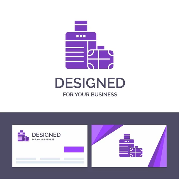Creative Business Card and Logo template Luggage, Bag, Handbag, — Stock Vector