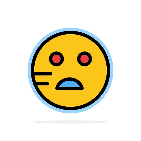 Λυπηρό, emoji, σχολείο αφηρημένο κύκλος φόντο επίπεδη χρώμα εικονίδιο — Διανυσματικό Αρχείο
