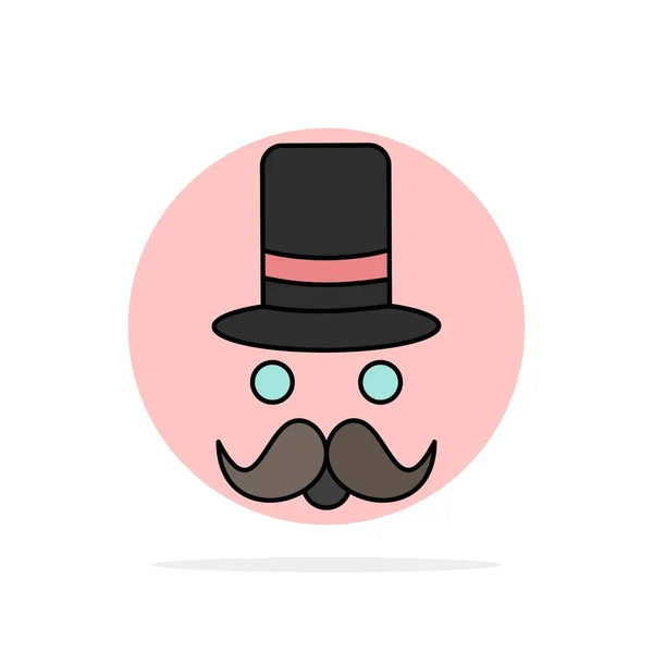 Baffi, Hipster, movember, Santa Clause, Hat Flat Color Icon — Vettoriale Stock