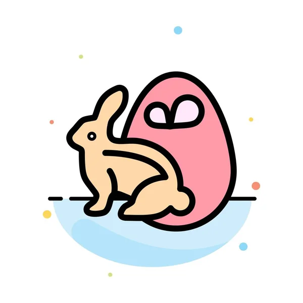 Яйцо, зайчик, Пасха, Кролик Абстрактный плоский цвет иконка шаблон — стоковый вектор