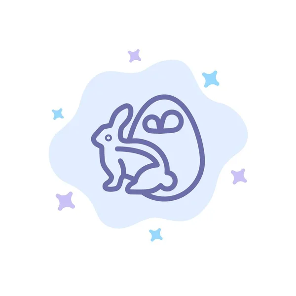 Jajko, króliczek, Wielkanoc, królik niebieski ikona na abstrakcyjne chmura backgroun — Wektor stockowy