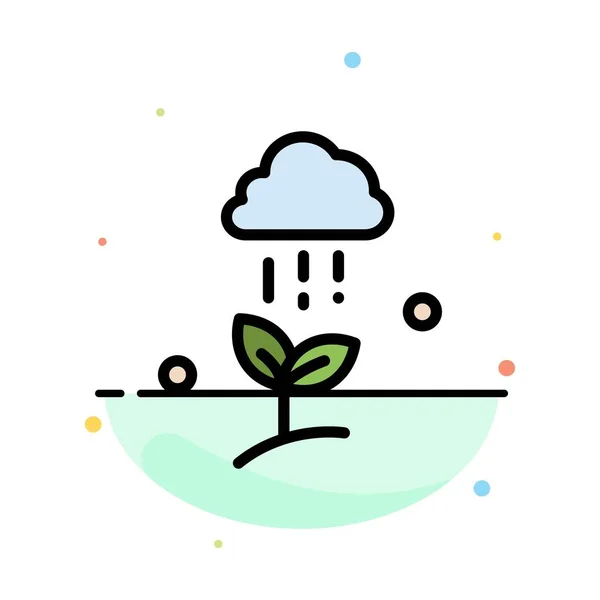 Wolke Regen, Wolke, Natur, Frühling, Regen abstrakte flache Farbe Symbol — Stockvektor