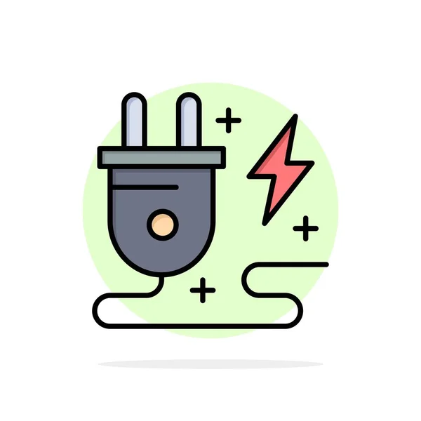Énergie, Plug, Puissance, Nature Résumé Cercle Fond Plat colo — Image vectorielle
