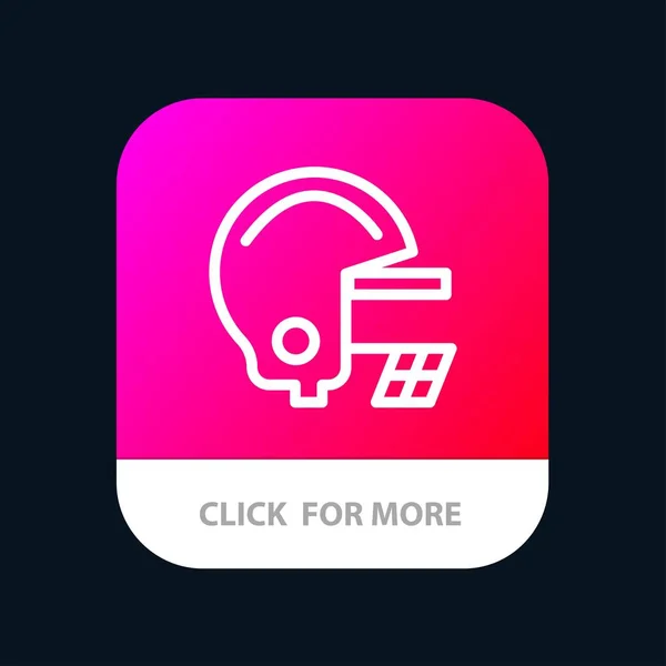 Américain, Football, Casque Mobile App Button. Android et IOS Li — Image vectorielle