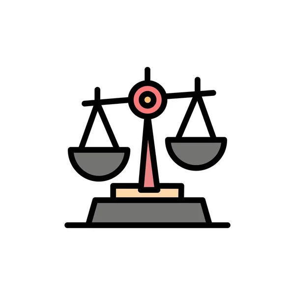 Gdpr, Justice, Law, Balance  Flat Color Icon. Vector icon banner — Stock Vector