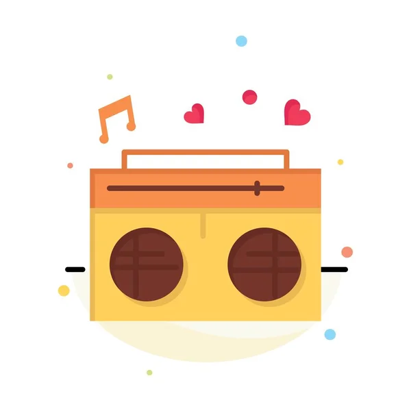 Rádio, láska, srdce, svatební abstrakt šablona ikon — Stockový vektor