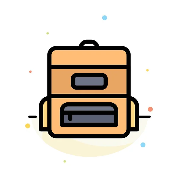 Bolso, Educación, Bolso de escuela Plantilla de icono de color plano abstracto — Vector de stock