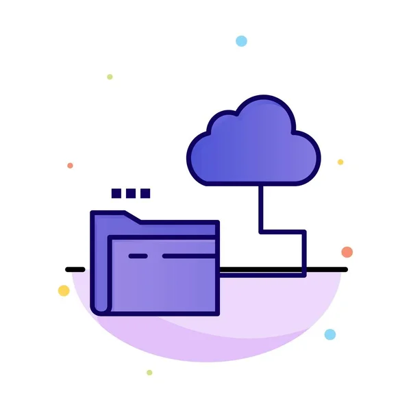 Cloud, Dossier, Stockage, Fichier Résumé Modèle d'icône de couleur plate — Image vectorielle