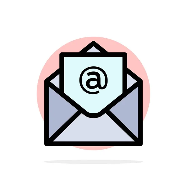 電子メール、メール、開く抽象円の背景フラットカラーアイコン — ストックベクタ