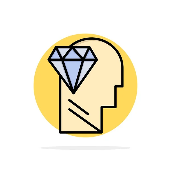 Mind, tökéletesség, Diamond, Head absztrakt kör háttér Flat — Stock Vector