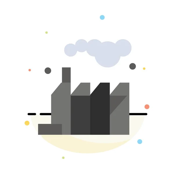 Energía, Contaminación, Plantilla abstracta del icono del color plano de la fábrica — Vector de stock