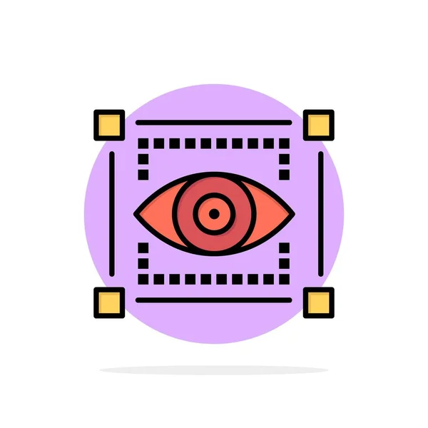 Visueel, bekijken, schetsen, oog abstracte cirkel achtergrond platte Col — Stockvector