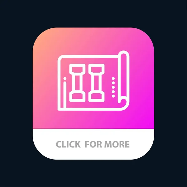 Équipement, Fitness, Inventaire, Bouton d'application mobile sport. Android — Image vectorielle