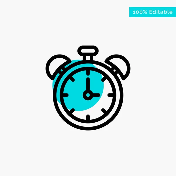 Alarme, Horloge, Éducation, Temps turquoise point culminant V cercle — Image vectorielle