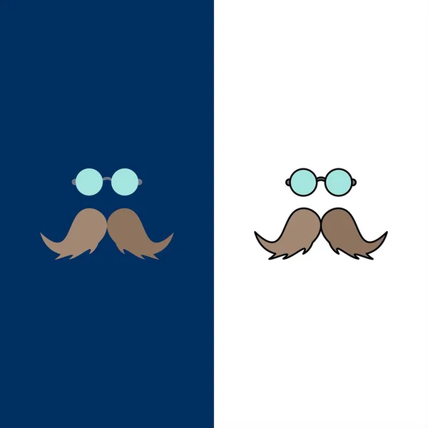 Moustache, Hipster, movember, male, men Flat Color Icon Vector — Stock Vector