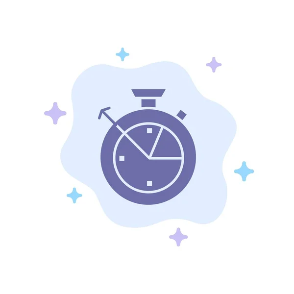 Medir, Tiempo, Reloj, Ciencia de los Datos Icono azul en la nube abstracta B — Vector de stock