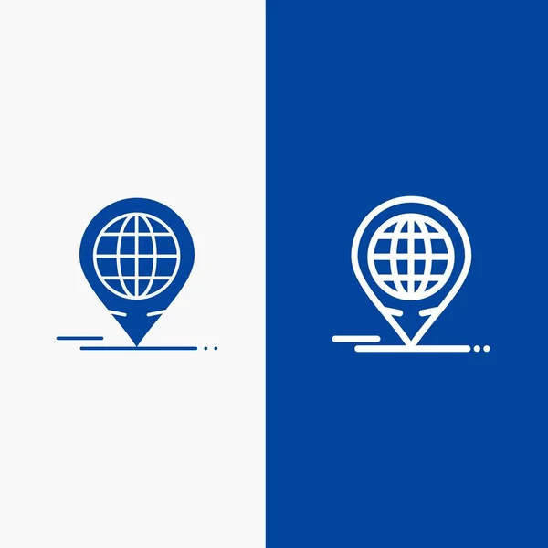 Business, forum, global, modern line und glyph solid icon blue b — Stockvektor