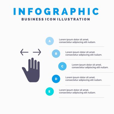 El, Hareket, Sol, Sağ, Katı Simge Infographics 5 S uzaklaştırmak