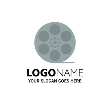 Filmler, Play, Video, Amerikan İş Logo Şablonu. Düz Renk