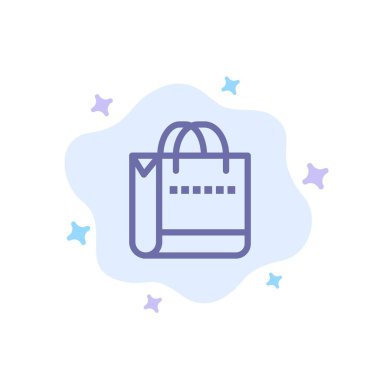 Bag, Handbag, Shopping, Shop Blue Icon on Abstract Cloud Backgro clipart