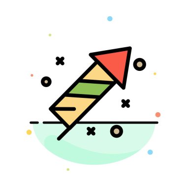 Firework, Yangın, Paskalya, Gün Soyut Düz Renk Simge Şablonu