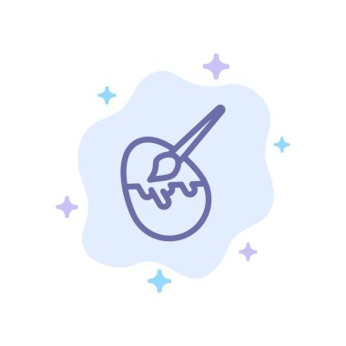 Fırça, Paskalya, Yumurta, Soyut Bulut Backgro Mavi Simge Boyama