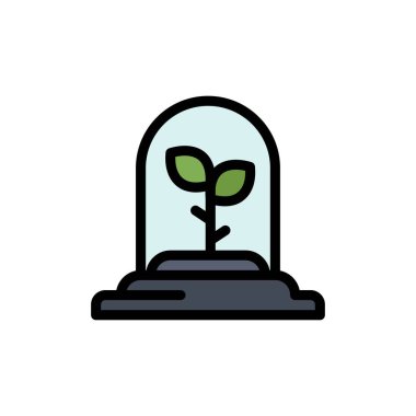 Teknoloji, Yaprak, Bitki Düz Renk Simgesi. Vektör simgesi afiş Tem