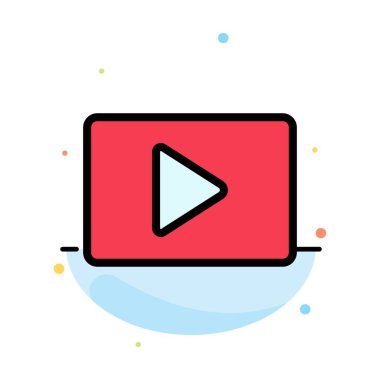 Youtube, Paly, Video, Player Abstract Düz Renk Simgesi Şablonu