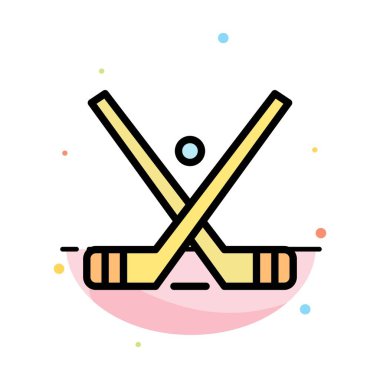 Amblem, Hokey, Buz, Sopa, Çubuklar Soyut Düz Renk Simgesi Temp