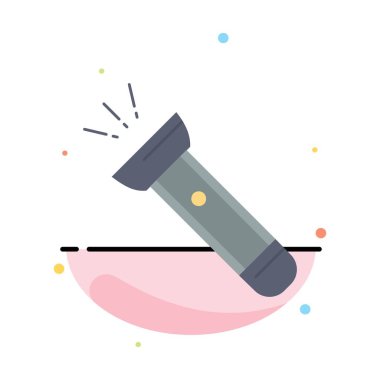 meşale, ışık, flaş, kamp, yürüyüş Düz Renk Simge Vektör