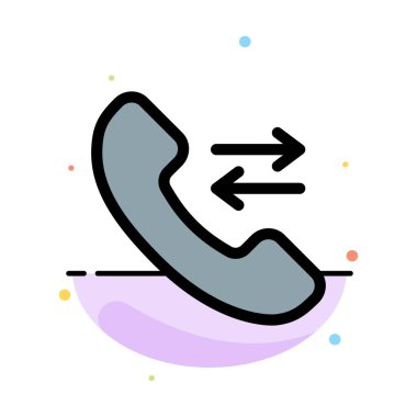 Cevap, Çağrı, Bize Ulaşın Soyut Düz Renk Simgesi Şablonu