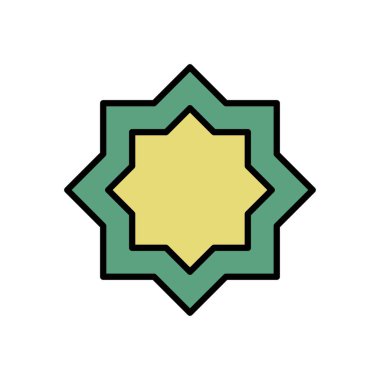 Ramazan simgeleri. Müslüman İslam dua ve ramazan kareem ince çizgi 