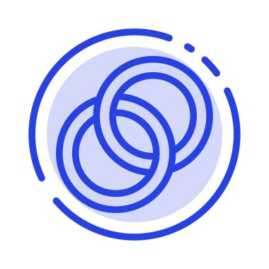 Yüzük, Düğün, Çift, Nişan Mavisi Noktalı Çizgi Simgesi