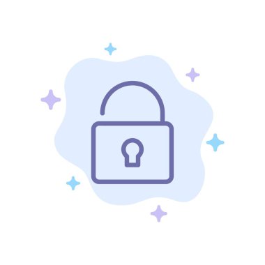 Soyut Bulut Arka Planında Kilit Açma, Kilitle, Güvenlik Mavisi Simgesi