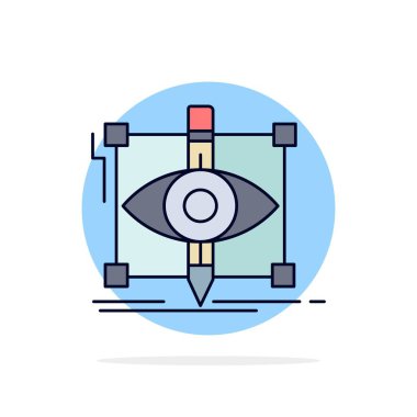 tasarım, taslak, çizim, çizim, görsel Düz Renk Simgesi Vektör