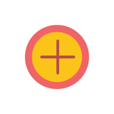 Arayüz, artı, kullanıcı düz renk simgesi. Vektör simgesi afiş Templ