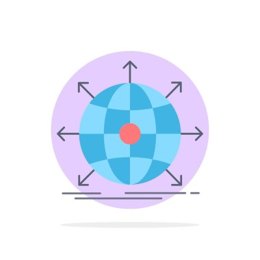 iş, küresel, uluslararası, ağ, web Düz Renk Simge Ve