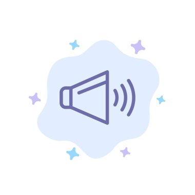 Ses, Hoparlör, Ses, Soyut Bulut Backgroun Üzerinde Mavi Simge