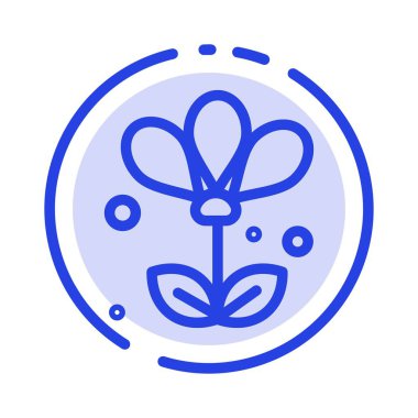 Çiçek, Çiçek, Doğa, Bahar Mavi Noktalı Çizgi Hattı Simgesi