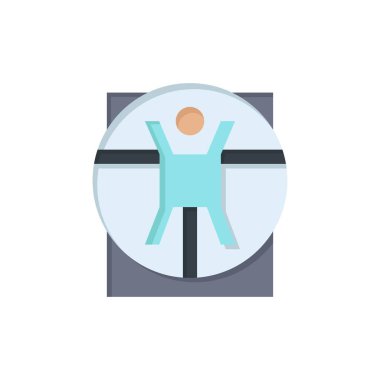 Vitruvian, Man, Tıp, Sahne Düz Renk Simgesi. Vektör simgesi yasağı