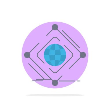 Karmaşık, küresel, internet, net, web Düz Renk Simge Vektör