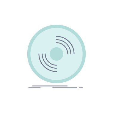 Disk, dj, fonograf, kayıt, vinil Düz Renk Simge Vektör