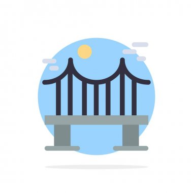 Karşısında, Köprü, Metal, Nehir, Yol Soyut Daire Arka Plan Fl