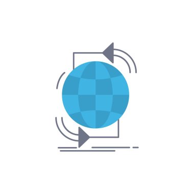 Bağlantı, küresel, internet, ağ, Web düz renk simgesi VEC