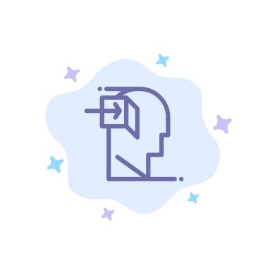 Soyut Bulut Bac Kapı, İnsan, İç, Zihin, Fikirli Mavi Simge